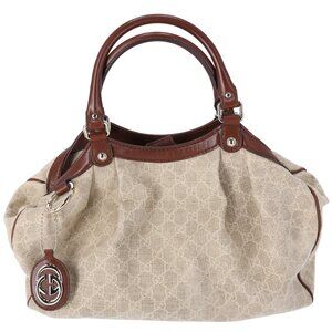 GUCCI GG Canvas Sukey Tote Interlocking G Sand Jacquard Multi